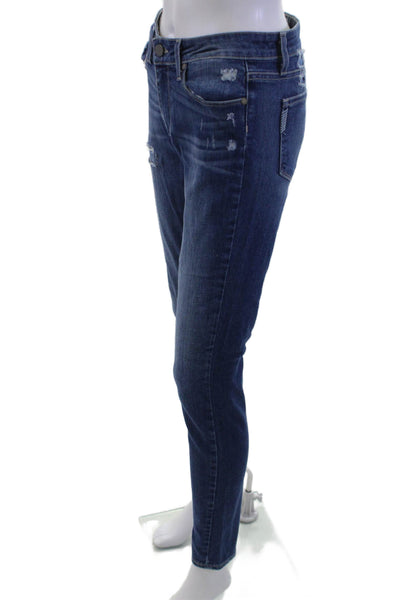 Paige Womens Skinny Ankle Jeans Dark Blue Size 28