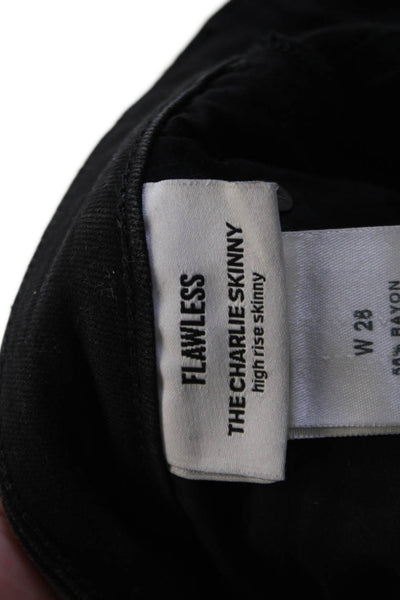 Joes Jeans Unisex Skinny Jeans Black High Rise Button Size 28