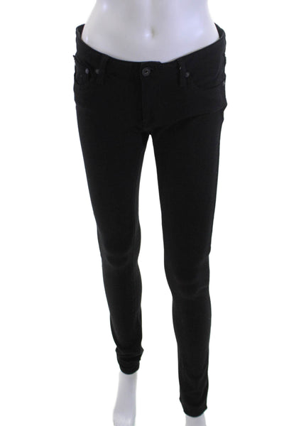 AG Adriano Goldschmied Women Black Skinny Jegging Jeans Mid Rise Size 28