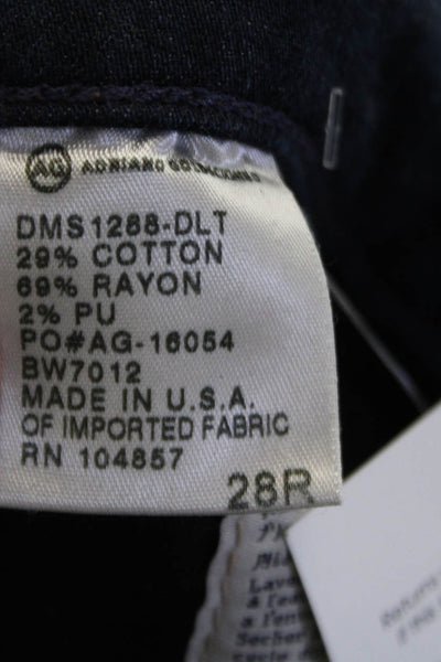 AG Adriano Goldschmied Womens Skinny Jeggings Dark Blue Button Size 28