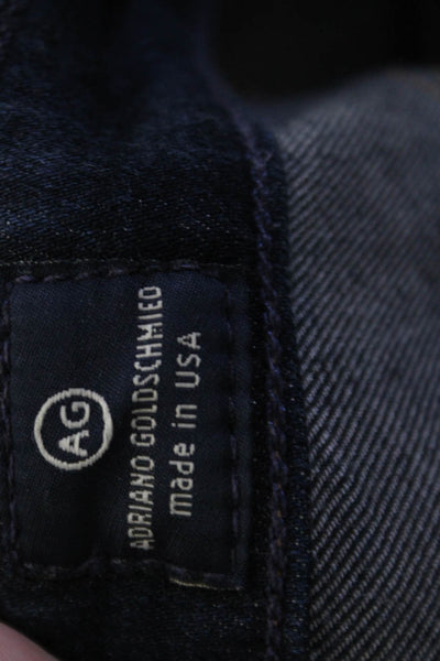 AG Adriano Goldschmied Womens Skinny Jeggings Dark Blue Button Size 28