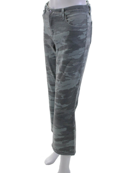 J Brand Womens Cropped Camouflage Gray Pants Size 28
