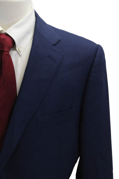 J. Hilburn Mens Dark Blue Wool Blend Blazer Button Solid Classic Size 40