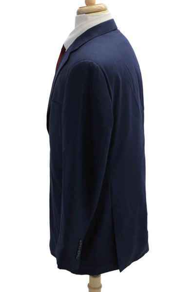 J. Hilburn Mens Dark Blue Wool Blend Blazer Button Solid Classic Size 40