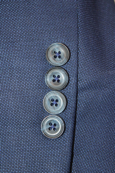 J. Hilburn Mens Dark Blue Wool Blend Blazer Button Solid Classic Size 40