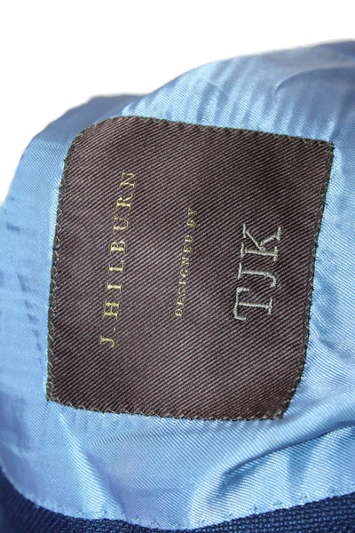 J. Hilburn Mens Dark Blue Wool Blend Blazer Button Solid Classic Size 40
