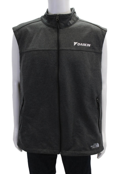 The North Face Mens Dark Gray Mock Neck Zip Vest Size 2XL