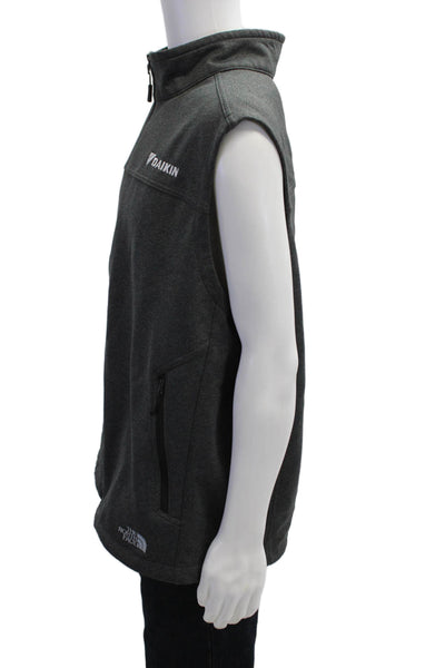 The North Face Mens Dark Gray Mock Neck Zip Vest Size 2XL