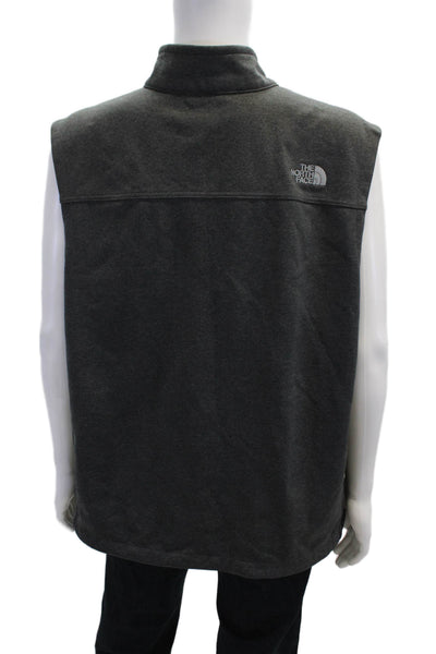 The North Face Mens Dark Gray Mock Neck Zip Vest Size 2XL