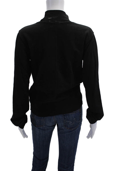 Cotton Citizen Womens Pullover Sweatshirt Black Mock Neck 100% Cotton Size S