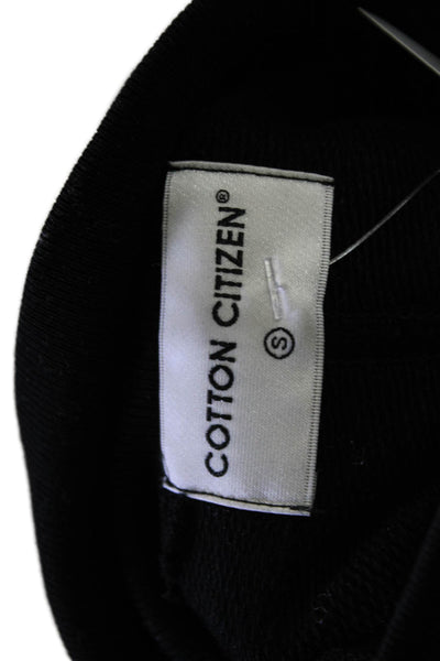 Cotton Citizen Womens Pullover Sweatshirt Black Mock Neck 100% Cotton Size S