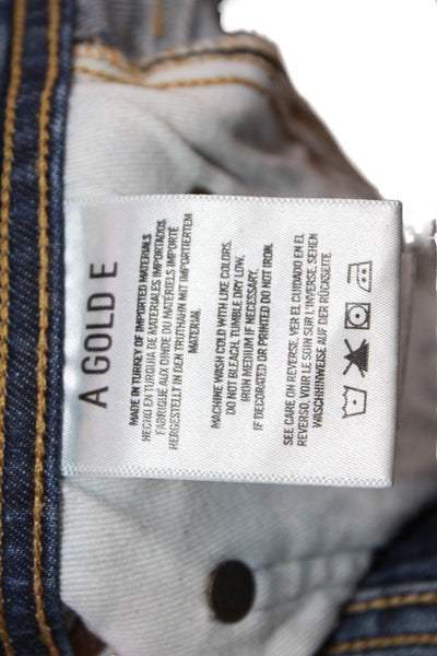 Agolde Womens Ankle Skinny Jeans Dark Blue High Rise Button Size 26