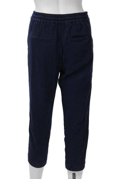 Point Sur Womens Cropped Jogger Pants Dark Blue Cotton Petites Size 2