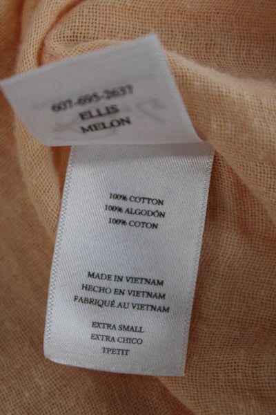 Rails Womens Collared Cotton Long Sleeve Button-Up Orange Petites Size XS