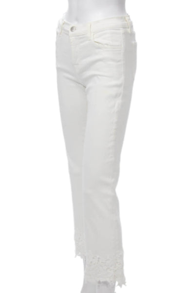 J Brand Womens White Cropped Jeans Size 26