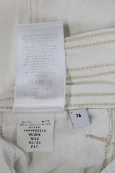 Joes Women High Rise White Jeans 98% Cotton 2% Elastane Stretch Size 26