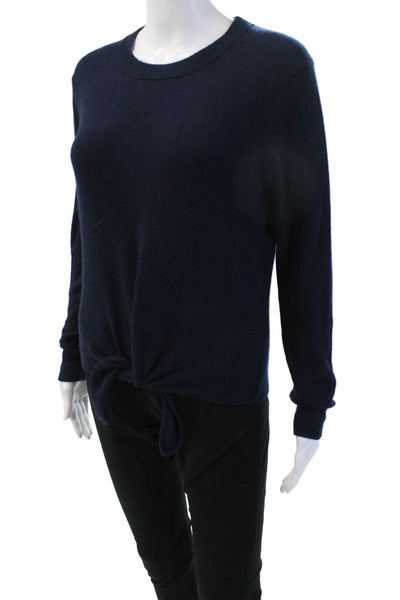 Minnie Rose Womens Pullover Sweater Dark Blue Crew Neck Long Sleeve Size XS