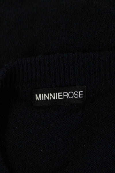 Minnie Rose Womens Pullover Sweater Dark Blue Crew Neck Long Sleeve Size XS
