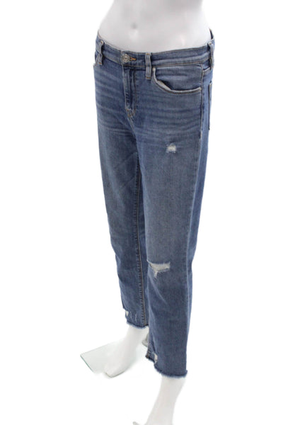 Hudson Womens Boyfriend Cropped Jeans Blue High Rise Button Size 28