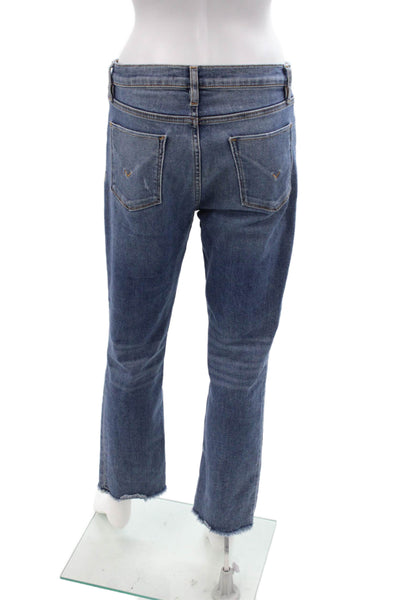 Hudson Womens Boyfriend Cropped Jeans Blue High Rise Button Size 28