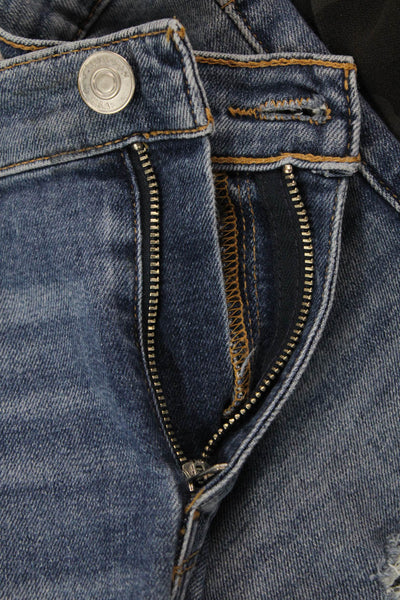 Hudson Womens Boyfriend Cropped Jeans Blue High Rise Button Size 28