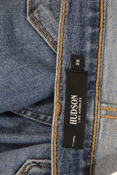 Hudson Womens Boyfriend Cropped Jeans Blue High Rise Button Size 28