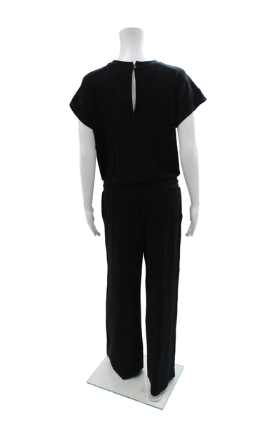 Splendid Women Jumpsuit Black Short Sleeve Crew Neck Size S