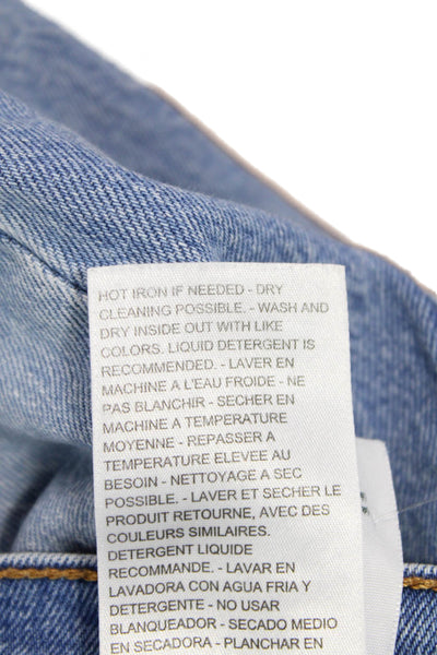 Levis Women Ankle Cropped Mom Jeans Blue High Rise 26 Inseam Size 25