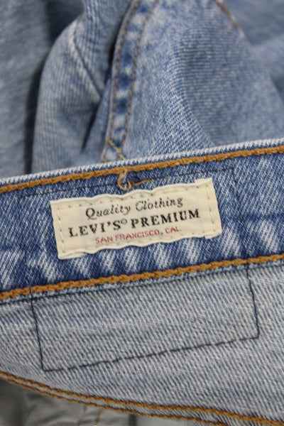 Levis Women Ankle Cropped Mom Jeans Blue High Rise 26 Inseam Size 25