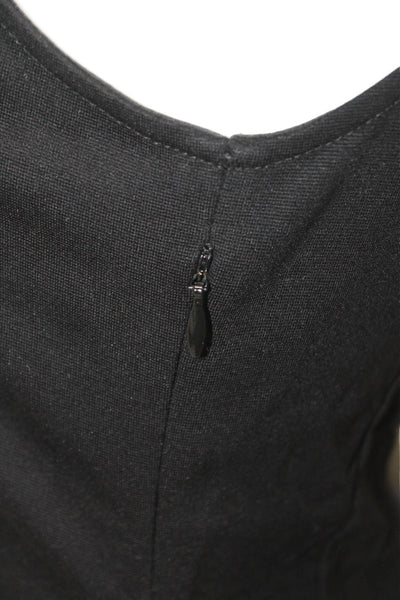Theory Womens Tank Dress Black V Neck Sleeveless Knee Length Zip Size S