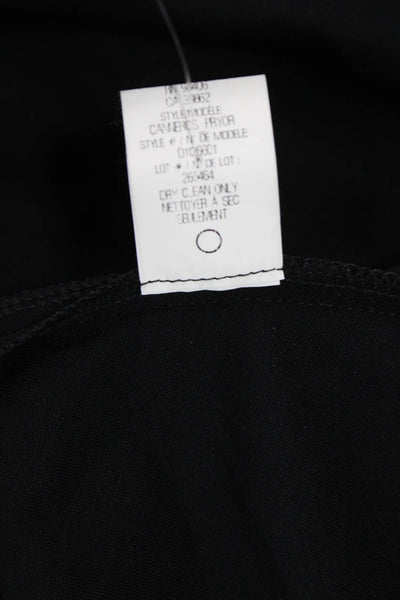Theory Womens Tank Dress Black V Neck Sleeveless Knee Length Zip Size S