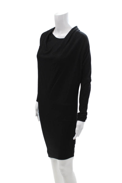 Helmut Lang Womens Sheath Sweater Dress Black Wool Long Sleeve Size 0P
