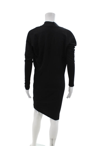 Helmut Lang Womens Sheath Sweater Dress Black Wool Long Sleeve Size 0P