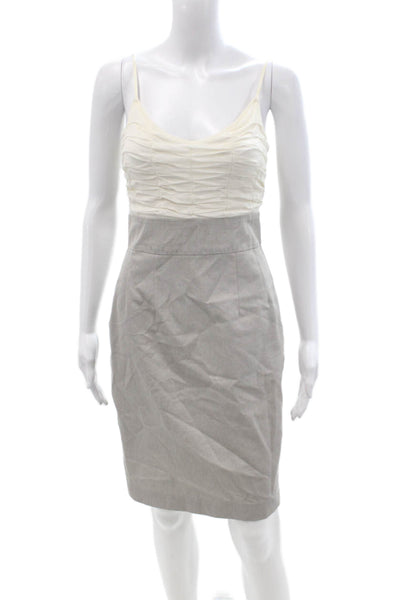 Iisli Women Gray Bodycon Pencil Dress Sleeveless Hook & Eye Cotton Rayon Size 2