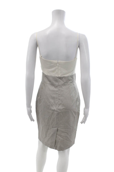 Iisli Women Gray Bodycon Pencil Dress Sleeveless Hook & Eye Cotton Rayon Size 2