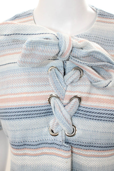 Mara Hoffman Women Shift Tee Dress Light Blue Striped Size XS