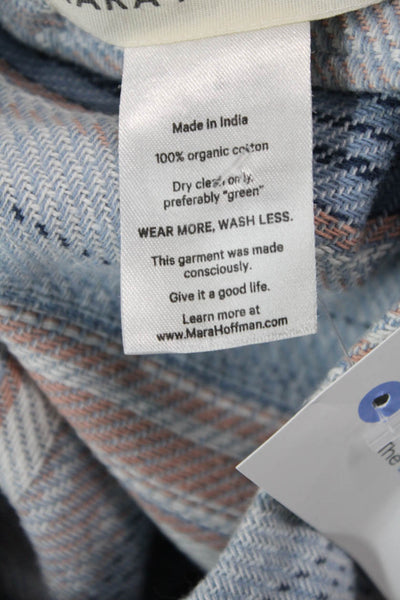 Mara Hoffman Women Shift Tee Dress Light Blue Striped Size XS