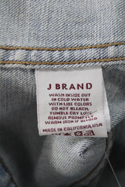 J Brand Womens Light Blue Collared Long Sleeve 90s Cotton Jacket Size S