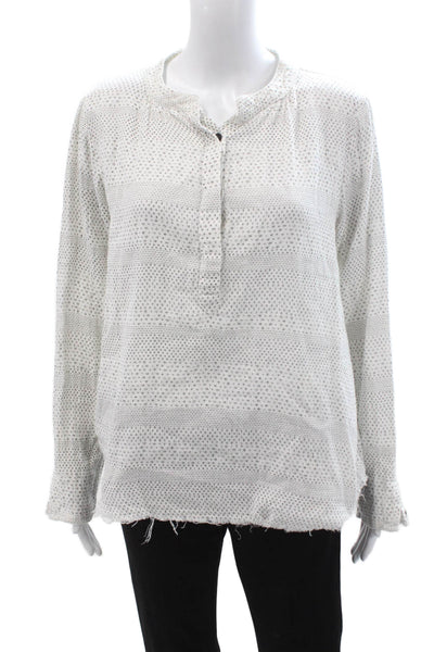 Current/Elliott Women Basic White Cotton Long Sleeve Blouse Size 0