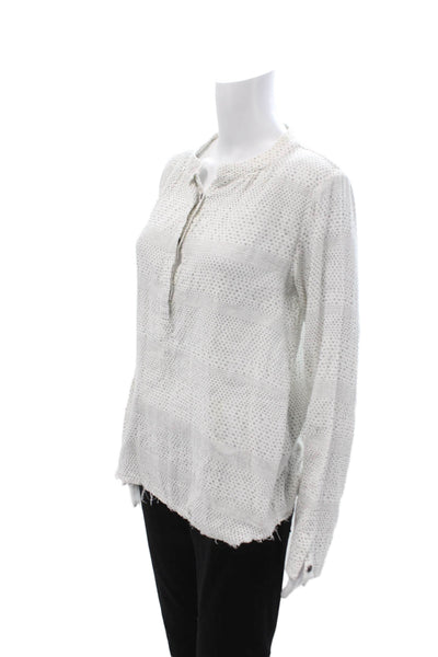 Current/Elliott Women Basic White Cotton Long Sleeve Blouse Size 0