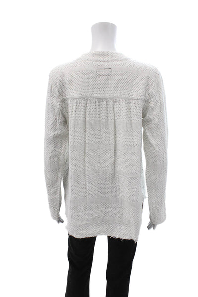 Current/Elliott Women Basic White Cotton Long Sleeve Blouse Size 0