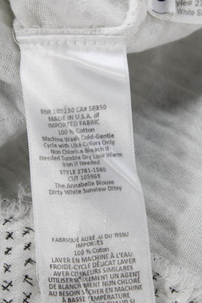 Current/Elliott Women Basic White Cotton Long Sleeve Blouse Size 0