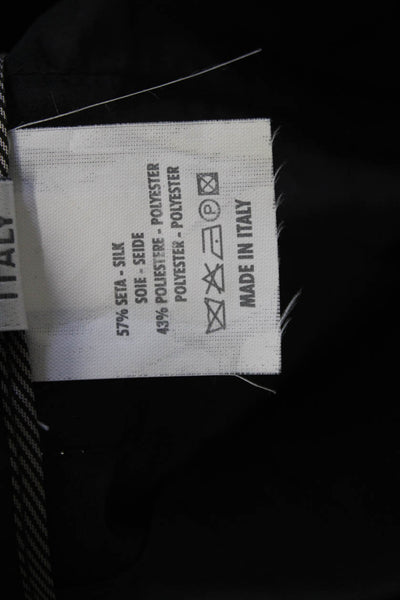 Gunex Womens A-Line Pleated Skirt Black Silk Polyester Knee Length Size 8