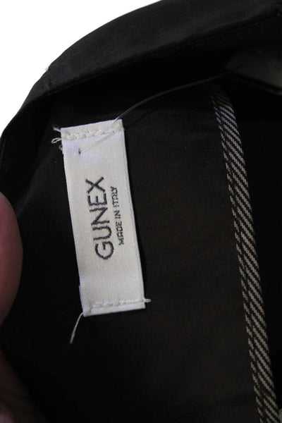 Gunex Womens A-Line Pleated Skirt Black Silk Polyester Knee Length Size 8