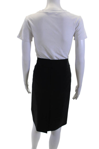 Boss Hugo Boss Womens Black Straight Pencil Skirt Virgin Wool Size 6