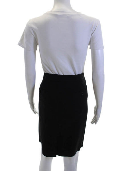 Theory Women Black Straight Pencil Skirt Wool Blend Size 8