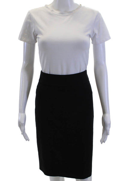Boss Hugo Boss Women Straight Pencil Skirt Black Virgin Wool Size 6
