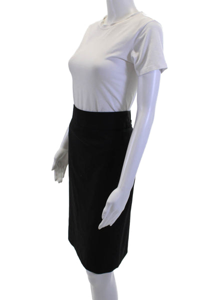Boss Hugo Boss Women Straight Pencil Skirt Black Virgin Wool Size 6
