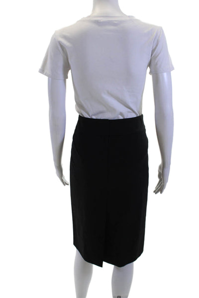 Boss Hugo Boss Women Straight Pencil Skirt Black Virgin Wool Size 6