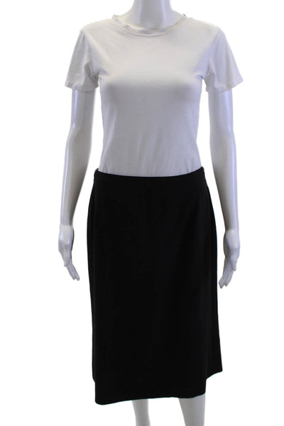 Tomasz Starzewski Womens Straight Pencil Skirt Black Wool Blend Size 10